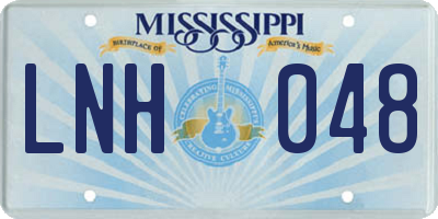 MS license plate LNH048