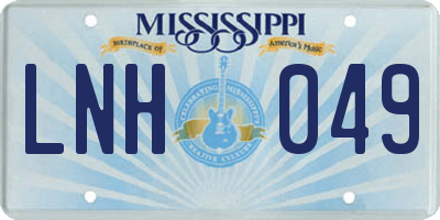 MS license plate LNH049