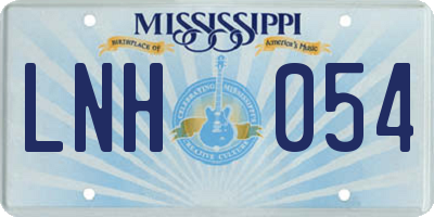 MS license plate LNH054