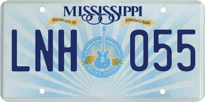 MS license plate LNH055