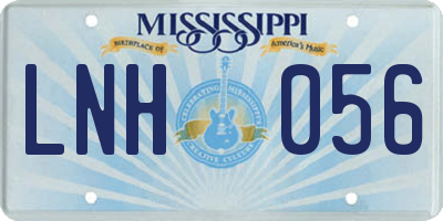 MS license plate LNH056