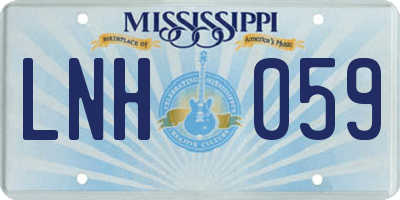 MS license plate LNH059