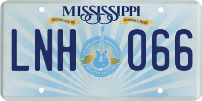 MS license plate LNH066