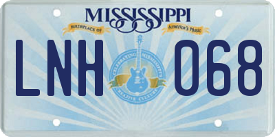 MS license plate LNH068