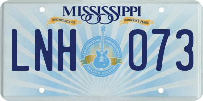 MS license plate LNH073