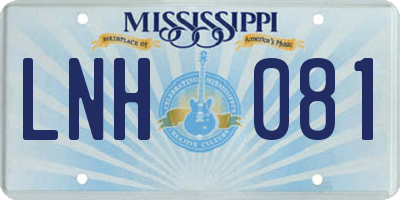 MS license plate LNH081