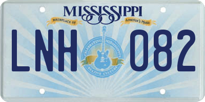 MS license plate LNH082