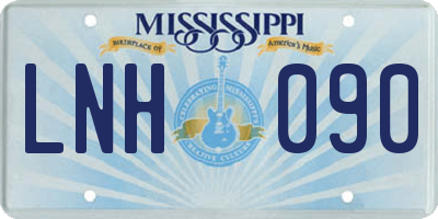 MS license plate LNH090