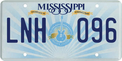 MS license plate LNH096