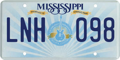 MS license plate LNH098