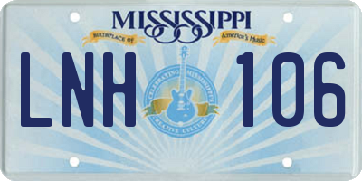 MS license plate LNH106