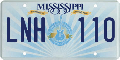 MS license plate LNH110
