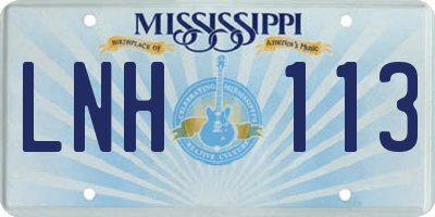 MS license plate LNH113