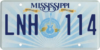 MS license plate LNH114