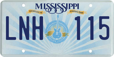 MS license plate LNH115