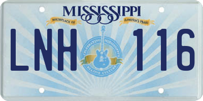 MS license plate LNH116
