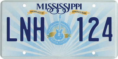 MS license plate LNH124