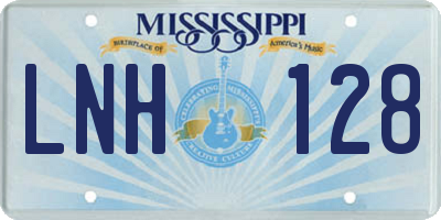 MS license plate LNH128