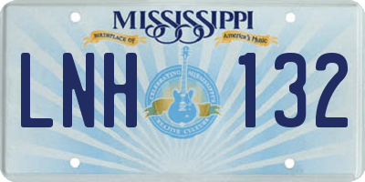 MS license plate LNH132