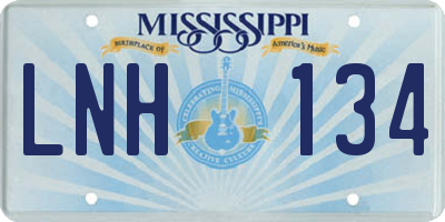 MS license plate LNH134