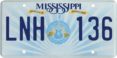MS license plate LNH136