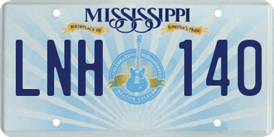 MS license plate LNH140