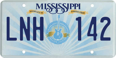 MS license plate LNH142