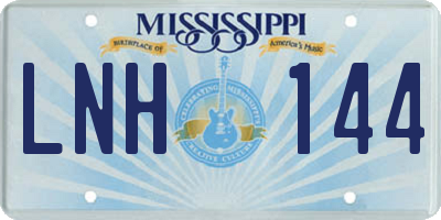 MS license plate LNH144