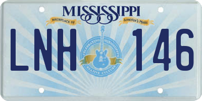 MS license plate LNH146