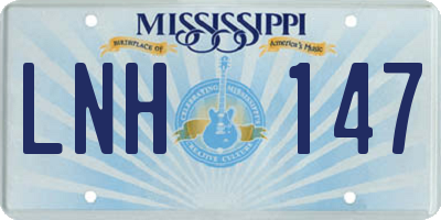 MS license plate LNH147