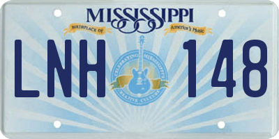 MS license plate LNH148