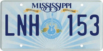 MS license plate LNH153
