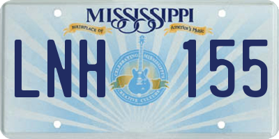 MS license plate LNH155