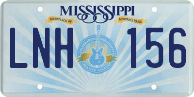 MS license plate LNH156