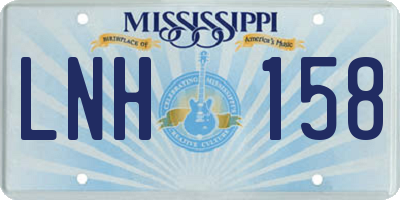 MS license plate LNH158