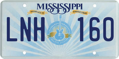 MS license plate LNH160