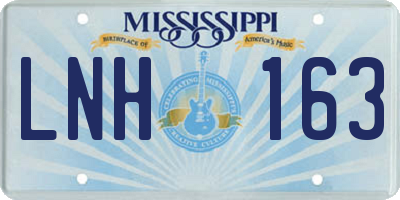 MS license plate LNH163