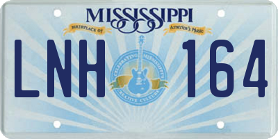 MS license plate LNH164
