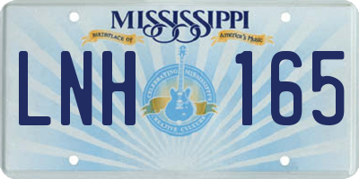 MS license plate LNH165