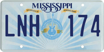 MS license plate LNH174