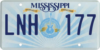 MS license plate LNH177