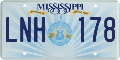 MS license plate LNH178