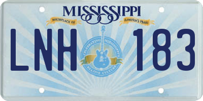 MS license plate LNH183
