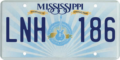 MS license plate LNH186