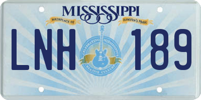 MS license plate LNH189
