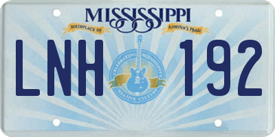 MS license plate LNH192