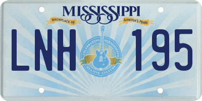 MS license plate LNH195