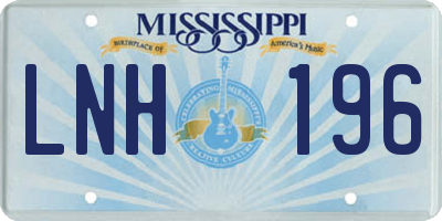 MS license plate LNH196