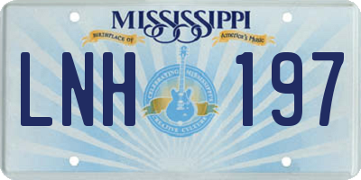 MS license plate LNH197