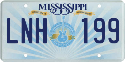 MS license plate LNH199